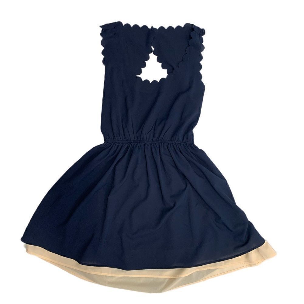 Double zero open back Navy dress - Picture 3 of 10